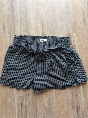 SO Striped Paperbag Shorts